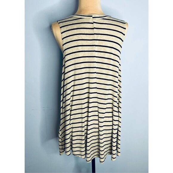 Tobi Women’s Small Black Cream Striped Sleeveless Tank Top Dress - Picture 6 of 6